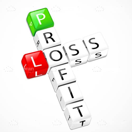 Profit and Loss Crossword Text in Letter Cubes